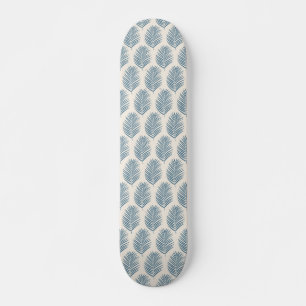 Palmblad Blauw En Crème Skateboard