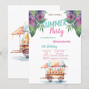 Palmblad Bloemen IJsdesserts Verjaardagsfeestje Kaart