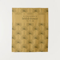 Palmblad botanische mosterdkleurige douche voor de