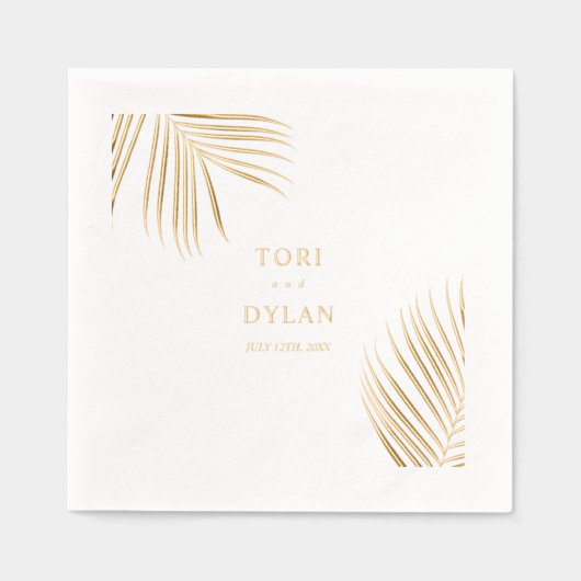 Palmblad bruiloft folie servetten (Voorkant)