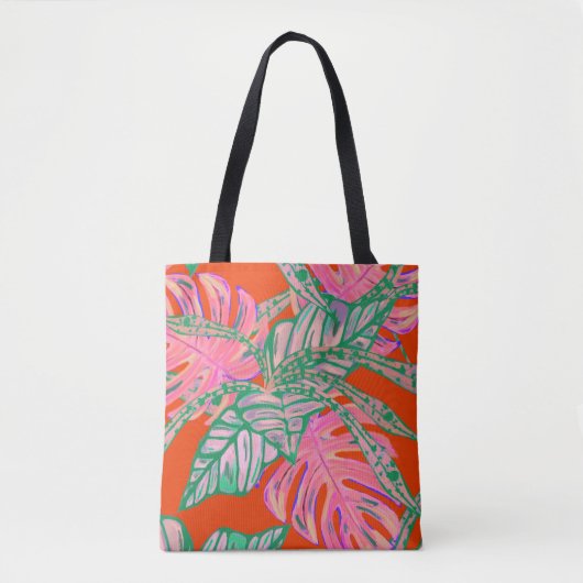 Palmblad en coleus tropisch tas (Voorkant)