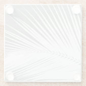 Palmblad - grijs en wit glazen onderzetter (Achterkant)