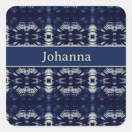 Palmblad in Delfts Blauw | Persoonlijk Symmetrisch Vierkante Sticker