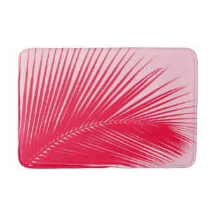Palmblad - koraal en schelp roze badmat