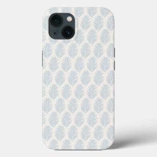 Palmblad Lichtblauw en Crème iPhone 13 Hoesje