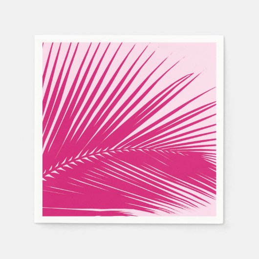 Palmblad - magenta roze servetten (Voorkant)