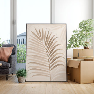 Palmblad – Neutraal Zen – Wanddecoratie – Minimaal Perfect Poster