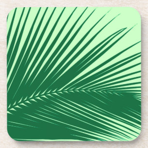 Palmblad - smaragd en kalkgroen onderzetter
