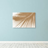 Palmblad - taupe op wit canvas afdruk (Insitu (Houten vloer))