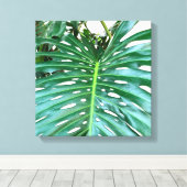 Palmblad, tropisch gebladerte, oerwoud regenwoud canvas afdruk (Insitu (Houten vloer))