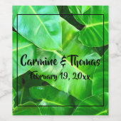 Palmblad, tropisch gebladerte, oerwoud regenwoud wijn etiket (Enkel label)