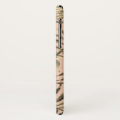 Palmblad tropisch roze perzik goud monogram Case-Mate iPhone case (Achterkant/links)