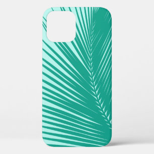 Palmblad - Turquoise en aqua iPhone 12 Pro Hoesje