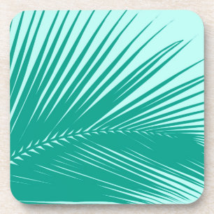 Palmblad - Turquoise en aqua Onderzetter