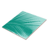 Palmblad - Turquoise en aqua Tegeltje (Zijkant)