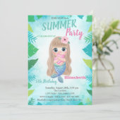 Palmblad, uitnodiging voor verjaardagsfeestje van (Staand voorkant)