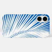 Palmblad - wit op kobaltblauw Case-Mate iPhone case (Achterkant (horizontaal))