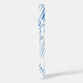 Palmblad - wit op kobaltblauw Case-Mate iPhone case (Achterkant / Links)