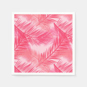 Palmbladafdrukken, Fuchsia, koraal- en pastroze Servet (Voorkant)