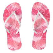 Palmbladafdrukken, Fuchsia, koraal- en pastroze Teenslippers (Voetbed)