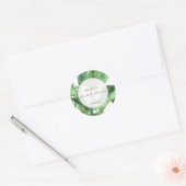 Palmbladeren botanisch vrijgezellenfeest gunst sti ronde sticker (Envelop)