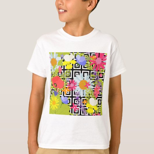 Palmbladeren en -bloemen t-shirt (Voorkant)