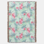 Palmbladeren en -flamingos deken (Voorkant Verticaal)