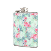 Palmbladeren en -flamingos heupfles (Links)