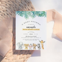 Palmbladeren en Oerwouden Moderne Baby shower