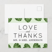 Palmbladeren, groene bladeren, tropisch, bruiloft briefkaart (Voorkant / Achterkant)