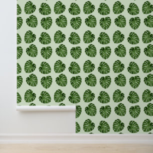 Palmbladeren, groene bladeren, tropisch patroon behang