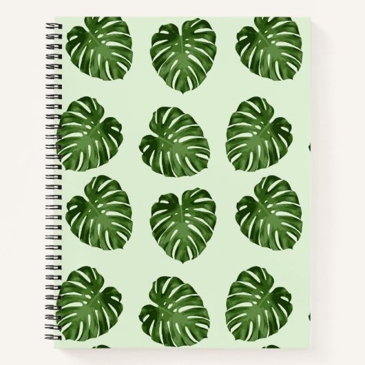 Palmbladeren, groene bladeren, tropisch patroon notitieboek (Voorkant)