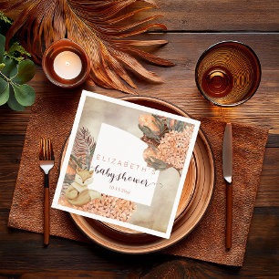 Palmbladeren Hydrangea Blooms Girl Baby shower N Servet