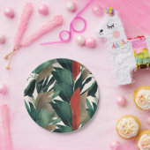 Palmbladeren in gedempte tonen papieren bordje (Feest)