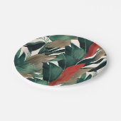 Palmbladeren in gedempte tonen papieren bordje (Gekanteld)