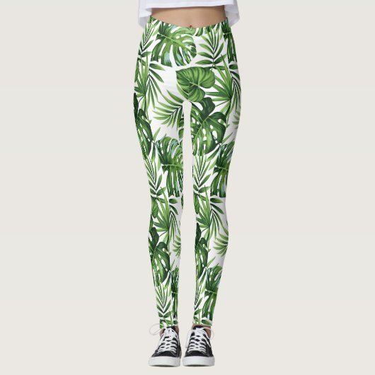 Palmbladeren Leggings (Voorkant)