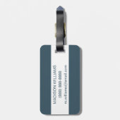 Palmbladeren met blauwe vogel bagagelabel (Achterkant verticaal)