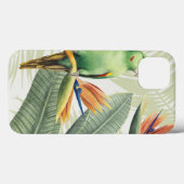 Palmbladeren met een groene vogel Case-Mate iPhone case (Achterkant (horizontaal))