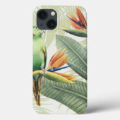 Palmbladeren met groene vogel Case-Mate iPhone case (Achterkant)