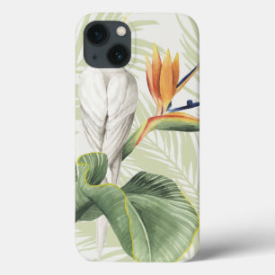 Palmbladeren met witte vogel iPhone 13 hoesje