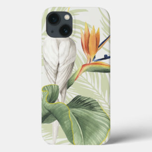 Palmbladeren met witte vogel iPhone 13 hoesje