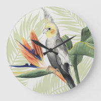 Palmbladeren met zwarte vogel