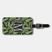 Palmbladeren | Monogram Bagagelabel (Voorkant horizontaal)