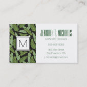 Palmbladeren | Monogram Visitekaartje (Voorkant)