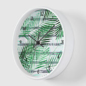 Palmbladeren op een gestreepte zwart-witte achterg (Hoek)