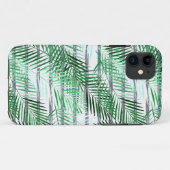 Palmbladeren op een gestreepte zwart-witte achterg Case-Mate iPhone case (Achterkant (horizontaal))