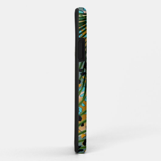 Palmbladeren op een luipaard achtergrond. Case-Mate iPhone case (Achterkant/rechts)