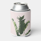 Palmbladeren op roze blikjeskoeler (Blikje Achterkant)