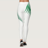 Palmbladeren op witte Leggings (Achterkant)