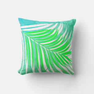 Palmbladeren Patroon Groen Blauwgroen Blauw Tropis Buitenkussen